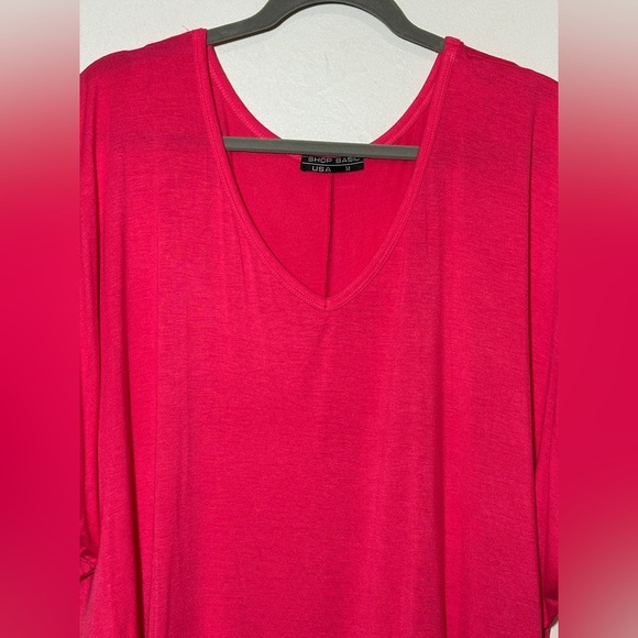 Shop Basic Pink V-Neck Top with Dolman Sleeves Size Medium Barbie Core - Picture 2 of 5